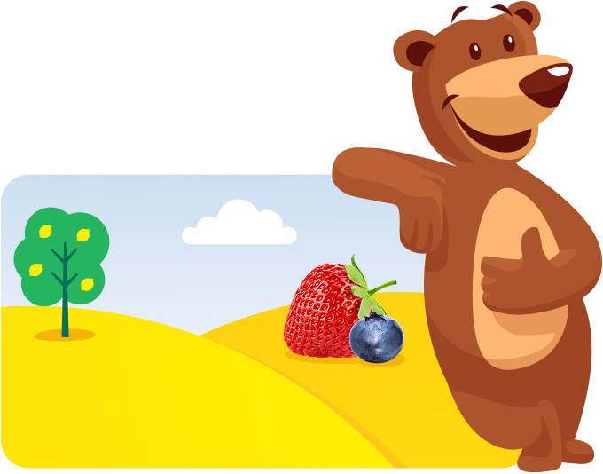 Cody the L’il Critters bear and a bottle of gummy vitamins.